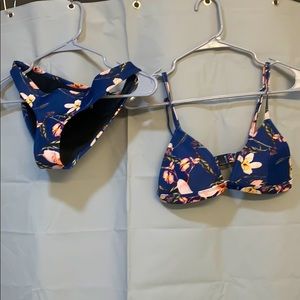 Navy floral swimsuit